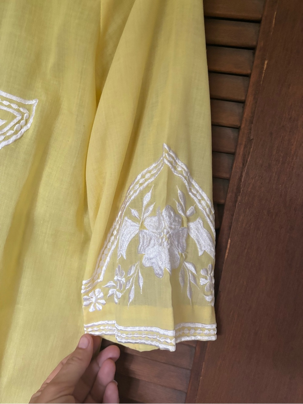 Source Unknown Yellow Embroidered Women's Blouse